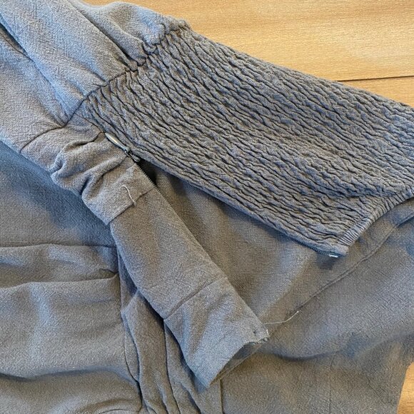 ANRABESS Women's Summer Straps One Shoulder High Waist Wide Leg Linen Romper - Picture 4 of 6